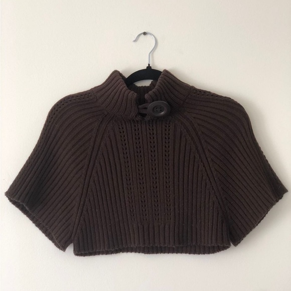 Claude Le Coq Sweaters - COPY - Dark Brown Warm Embrace Poncho, one size, outlander style, crochet, vint…